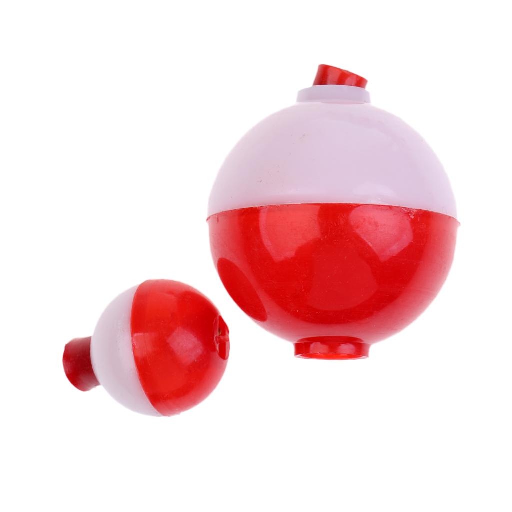 12x Red and White Push-Button Fishing Floats Bobber ABS Fishing Float Tackle
