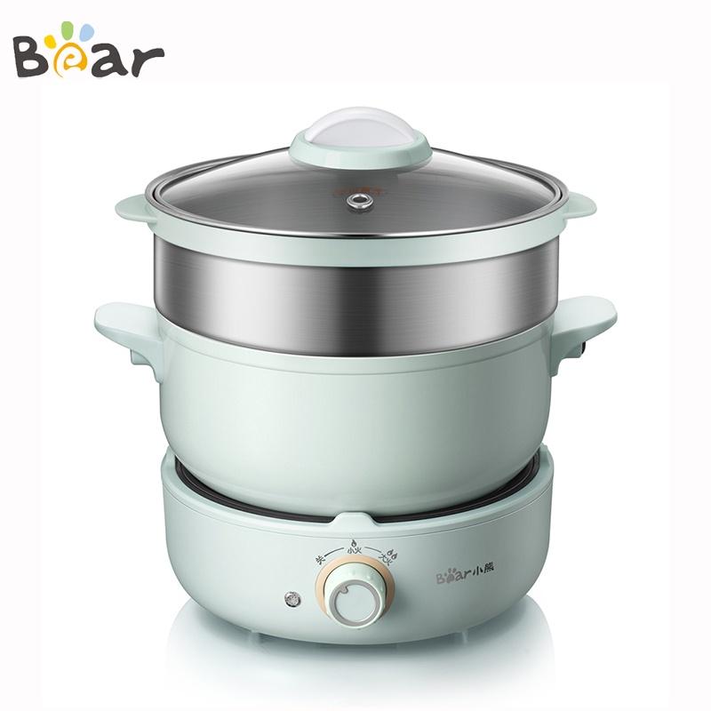 BEAR Nồi chiên và xửng điện BEAR 700W 2.5L Nồi lẩu đa chức năng dung tích lớn cho sinh viên và gia đình