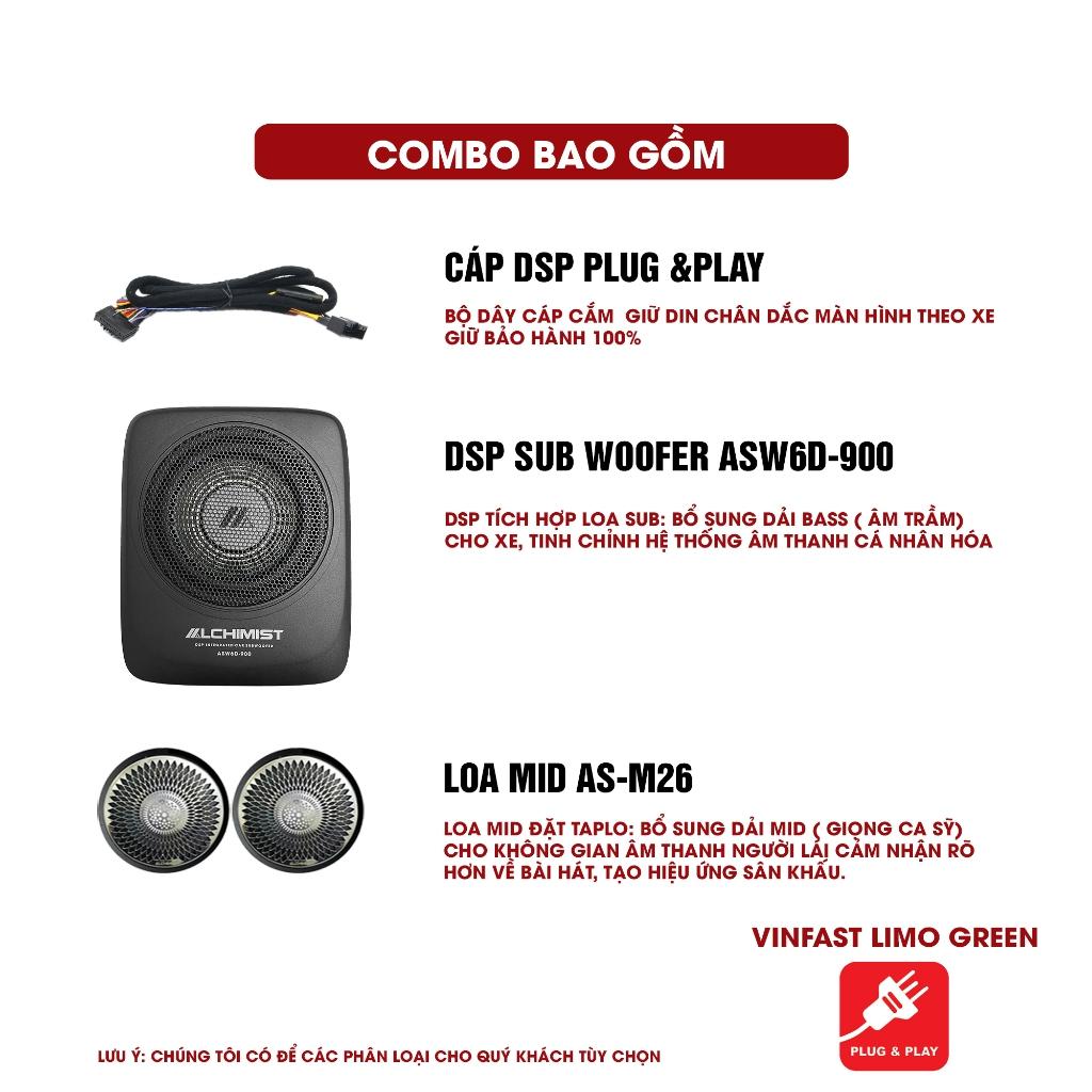 Combo Loa Sub DSP xe Vinfast Limo Green có Âm Thanh Mid Sắc Nét kèm sub trầm plug&amp;play cao cấp