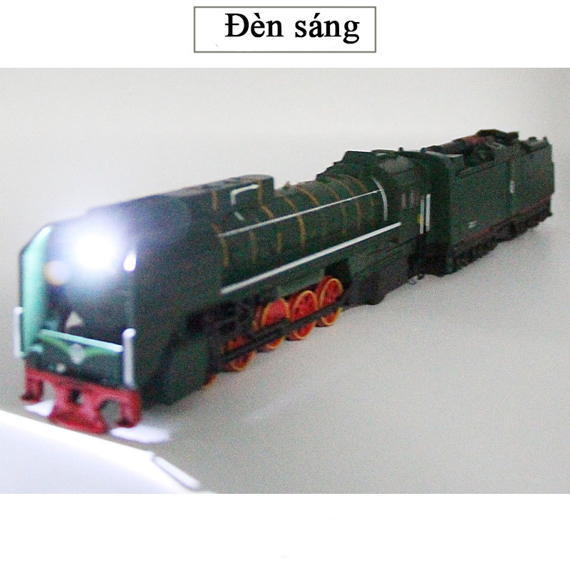 Mô hình tàu hơi nước cổ điển đầu bằng hợp kim nam châm kết nối từ tính có đèn và nhạc dài 34 cm