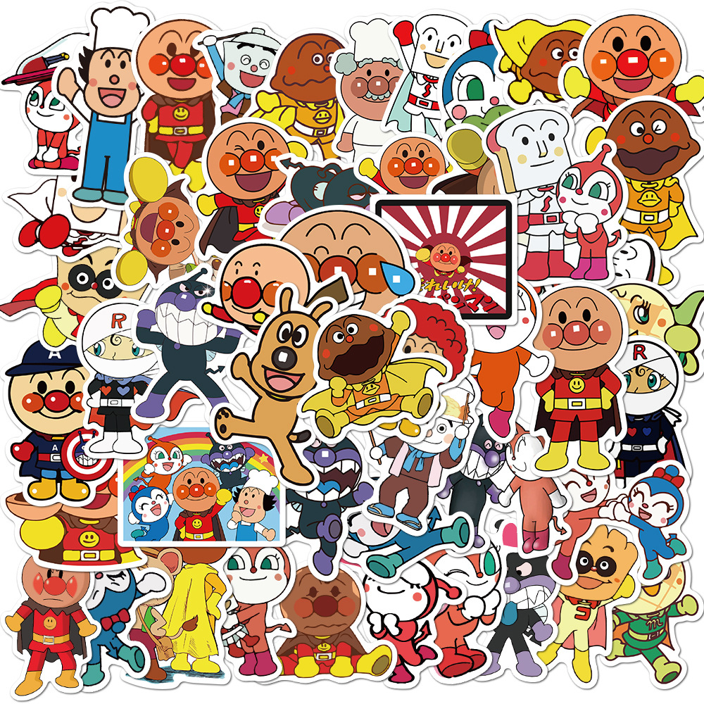 Set 30 Sticker Anpanman ảnh decal hình dán ép lụa