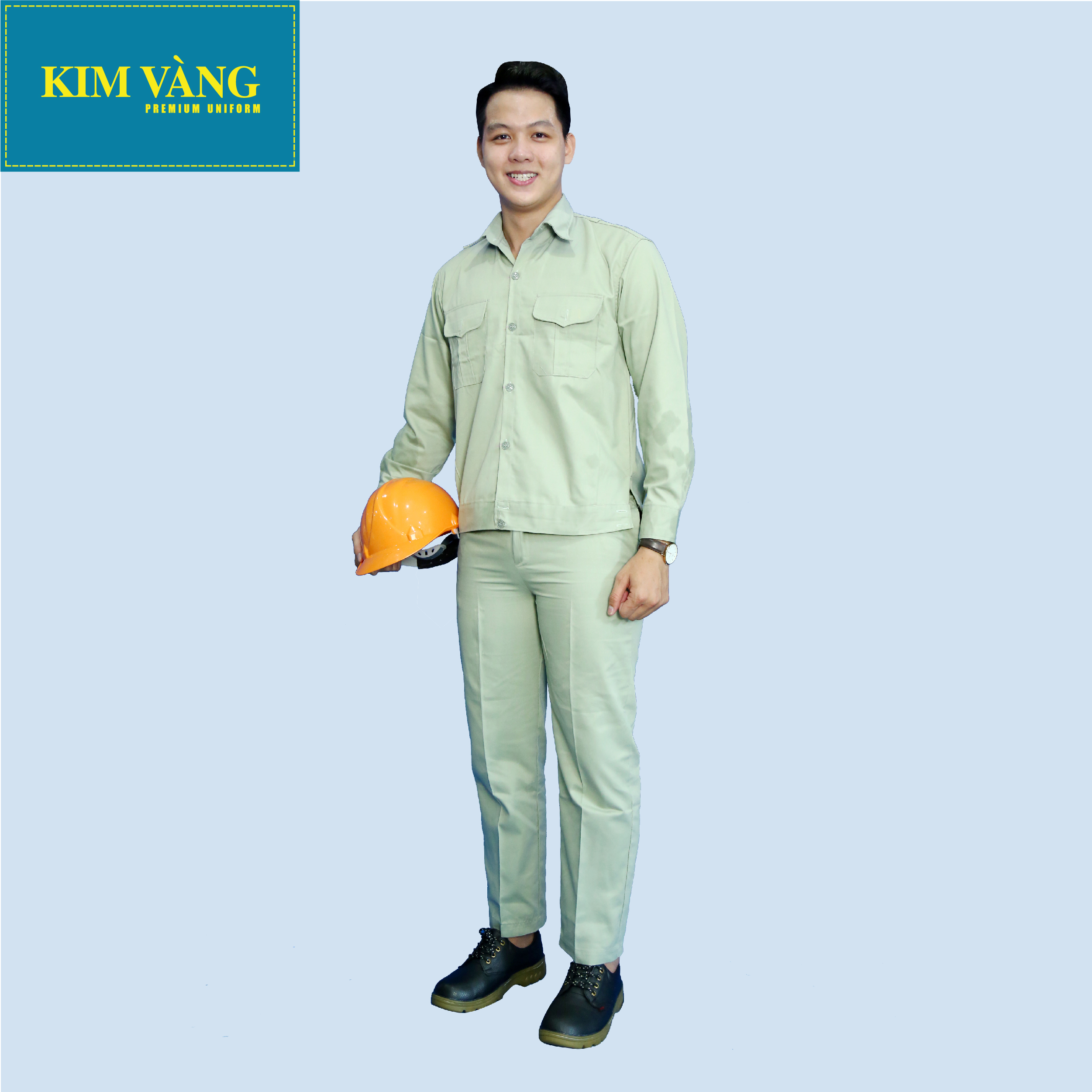 Bộ đồng phục bảo hộ lao động cho công nhân, công trường, cơ khí chất liệu kaki TC cao cấp