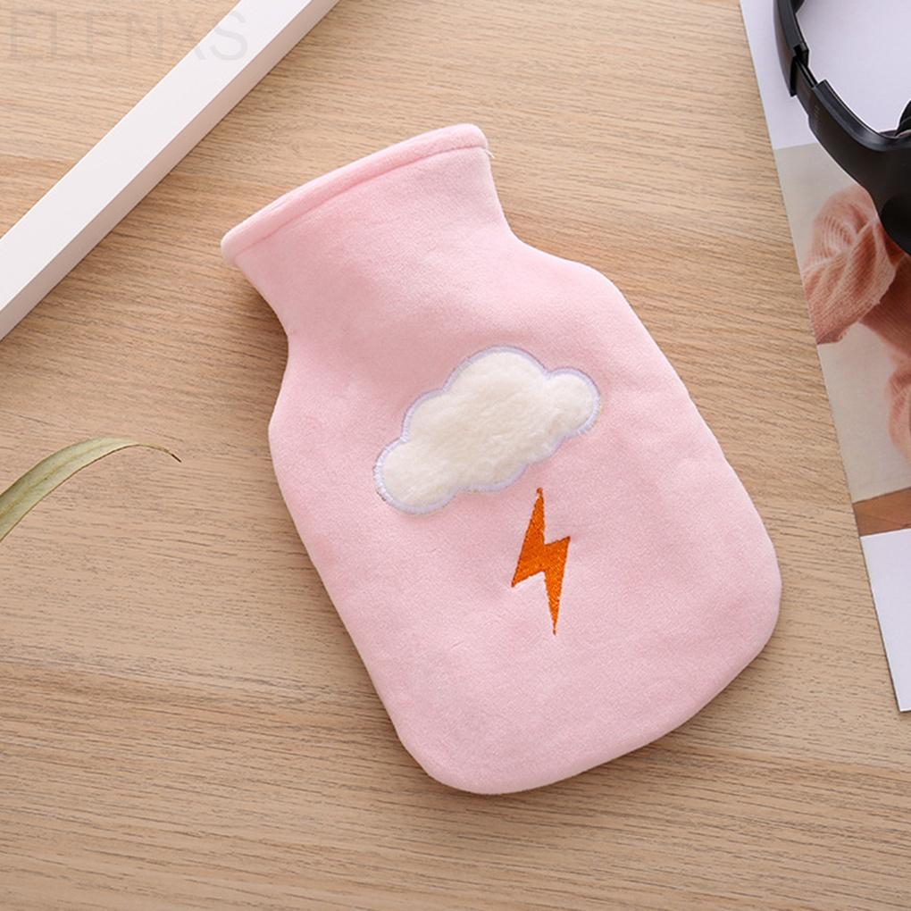 Cloud Warm Water Bag Thick Plush Hot Water Bottle Hand Warmer Large 500ML Student Portable Water-filled Heater ELEN