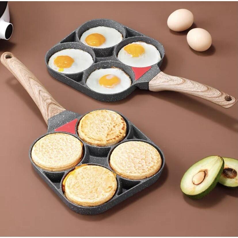 Chảo chiên rán 4 ngăn - Khuôn bánh chống dính 4 lỗ tiện dụng