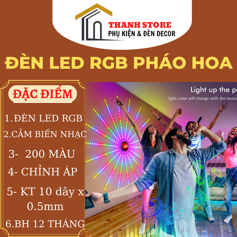 Đèn led chạy màu hình cánh hoa chỉnh APP trang trí trong nhà lễ tết noel sẵn hàng.