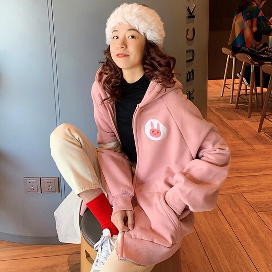 ÁO HOODIE - ÁO KHOÁC NỈ NGOẠI Thêu Thỏ Con