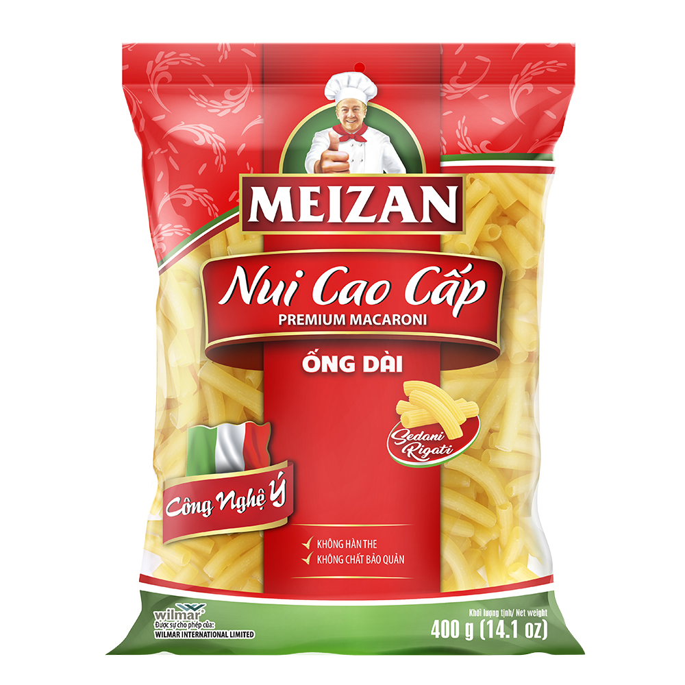 Thùng Nui cao cấp Meizan hình ống 400g