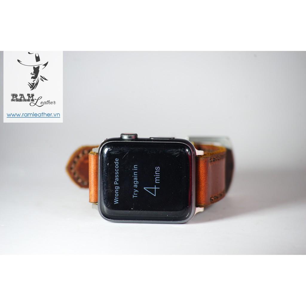 DÂY APPLE WATCH DA BÒ HANDMADE - RAM CLASSIC 1981 (TẶNG KHÓA, CHỐT, CÂY THAY DÂY