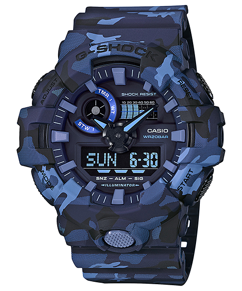 Đồng Hồ Nam Dây Nhựa Casio G-Shock GA-700CM-2A Blue Camo | GA-700CM-2ADR