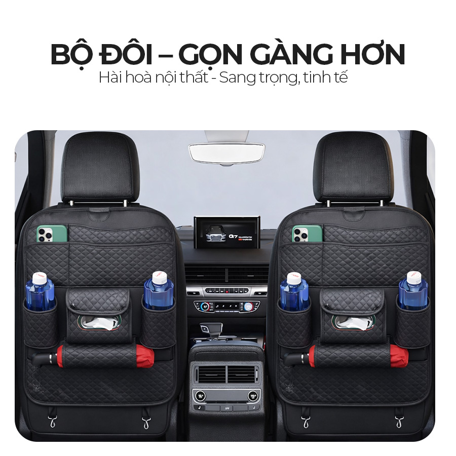 Túi Đựng Đồ Xe Hơi Đa Năng Sau Ghế Ô Tô CIND CD-L011 Da PU Màu Đen - Nhập Khẩu Chính Hãng