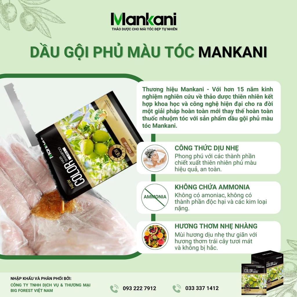 Hộp Dầu Gội Phủ Bạc Thảo Dược Hữu Cơ, Nhuộm Tóc Mankani