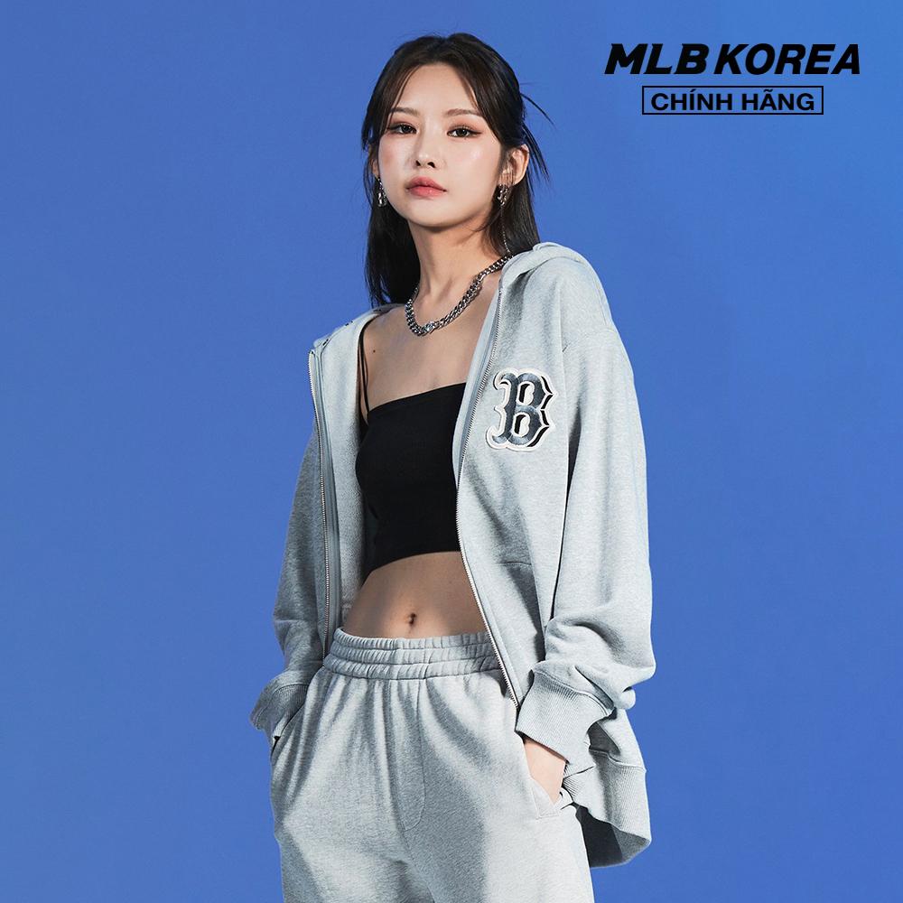 MLB - Áo hoodie tay dài phối mũ Basic Mego Logo Hood Zip Up 3ATRB0224