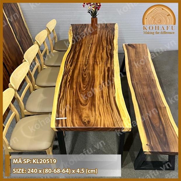 Bàn Me Tây Tự Nhiên Dài 2.4m Nguyên Tấm