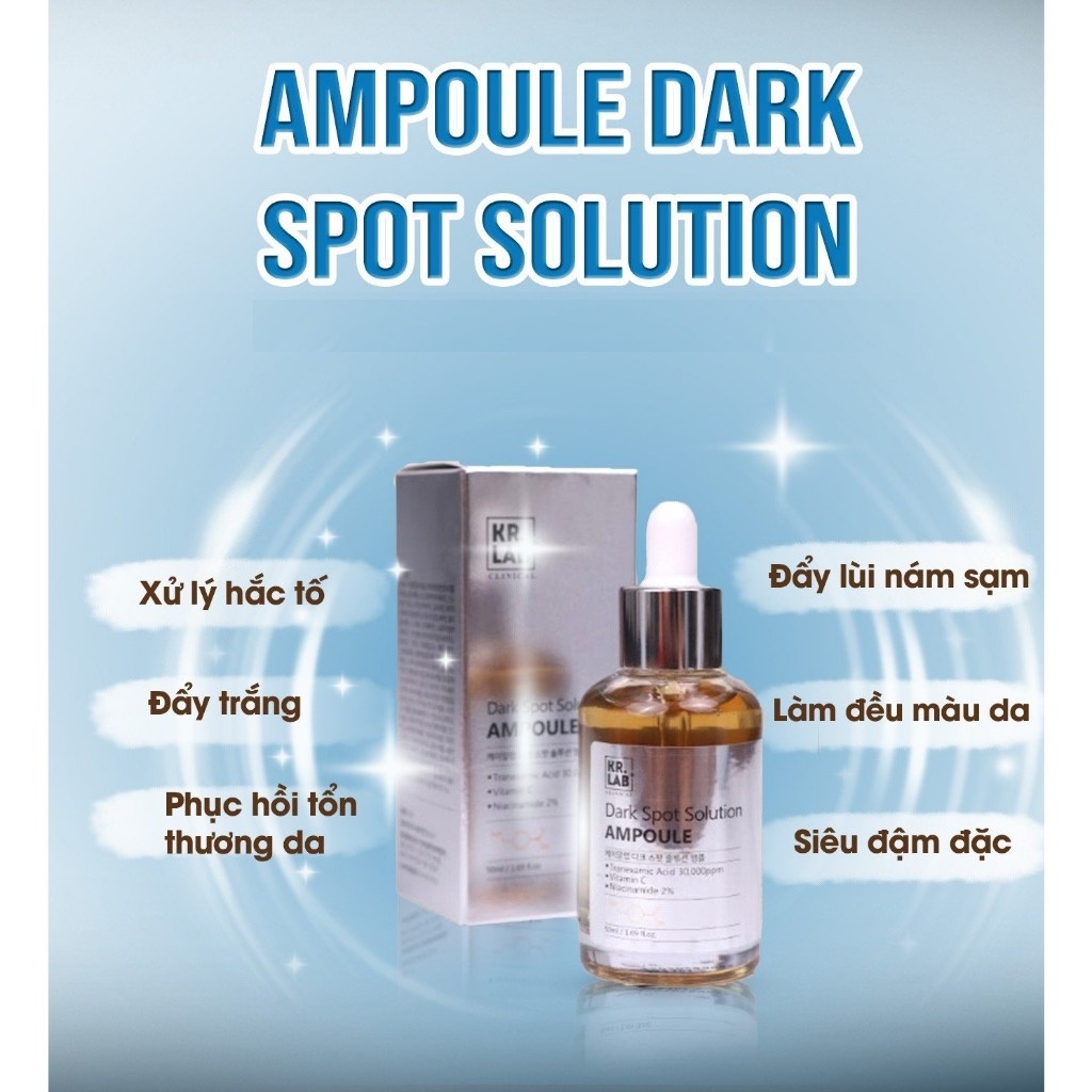 Serum KRLAB Dark Spot Solution Ampoule Hỗ Trợ Trắng Da,Cải Thiện Nám Tàn Nhang Chai 50ml