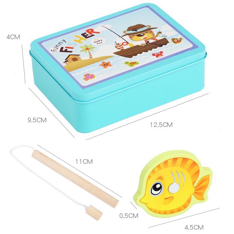 Đồ Chơi Câu Cá Bằng Gỗ Nam Châm Kèm Cần Câu Nhiều Mẫu