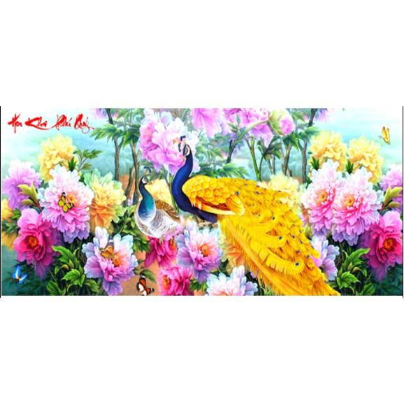 Tranh đính đá hoa khai phú quí YN5504 chưa đính