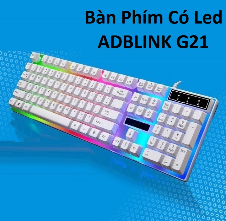 Bàn Phím Có Dây Đèn Led G21 ADBLink Màu Trắng ( Chưa Bao Gồm Chuột )