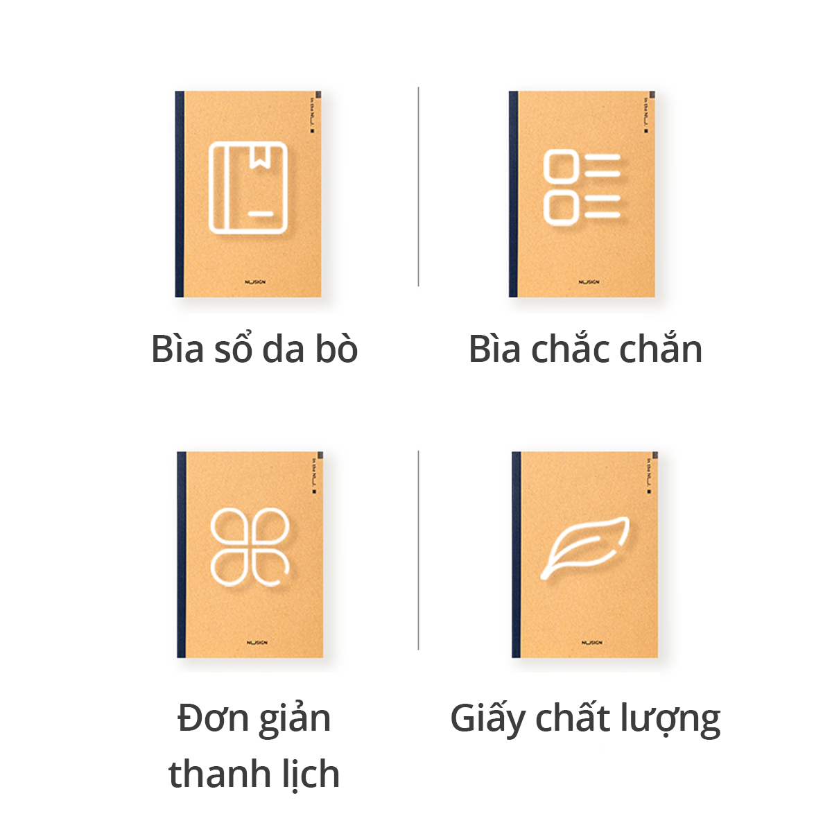 Sổ tay ghi chép khâu gáy vintage cao câp Nusign - Giấy kẻ ngang 40 trang khổ A5 / B5 - Phù hợp làm sổ planner kế hoạch học tập, sổ nhật kí, tập vở ghi chép - NS295 NS296