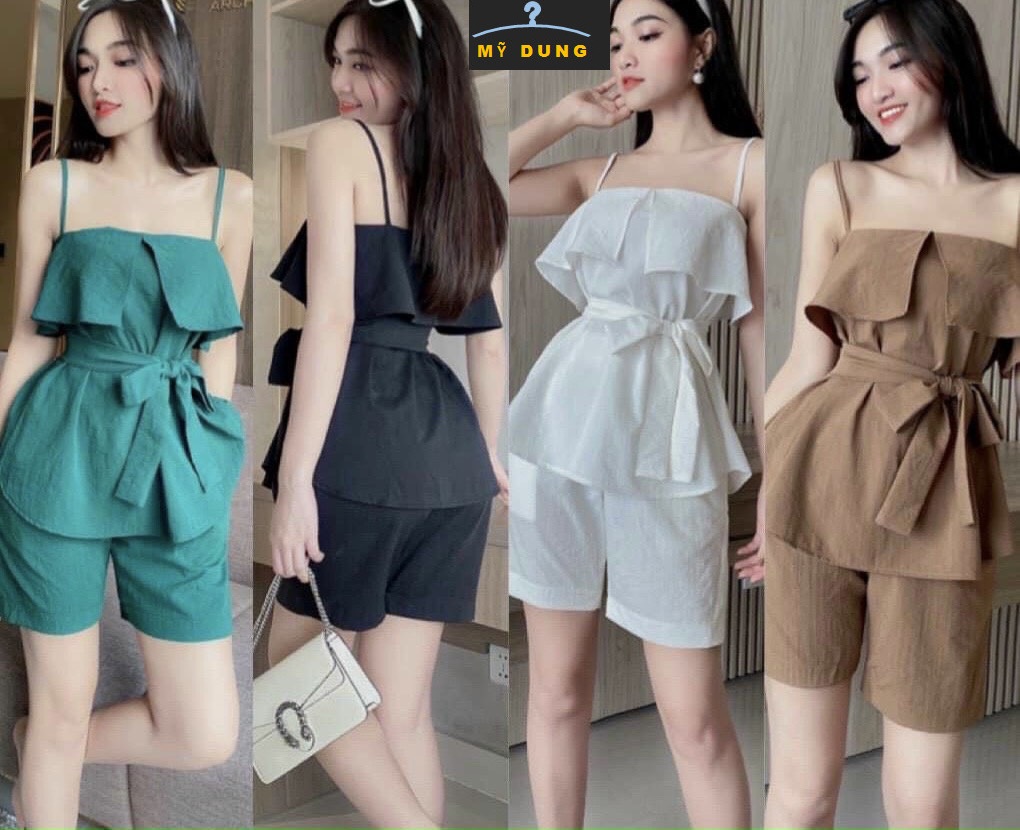 SET ÁO 2S BÈO+ QUẦN SHORT+BELT- ĐƠN GIÃN GỢI CẢM