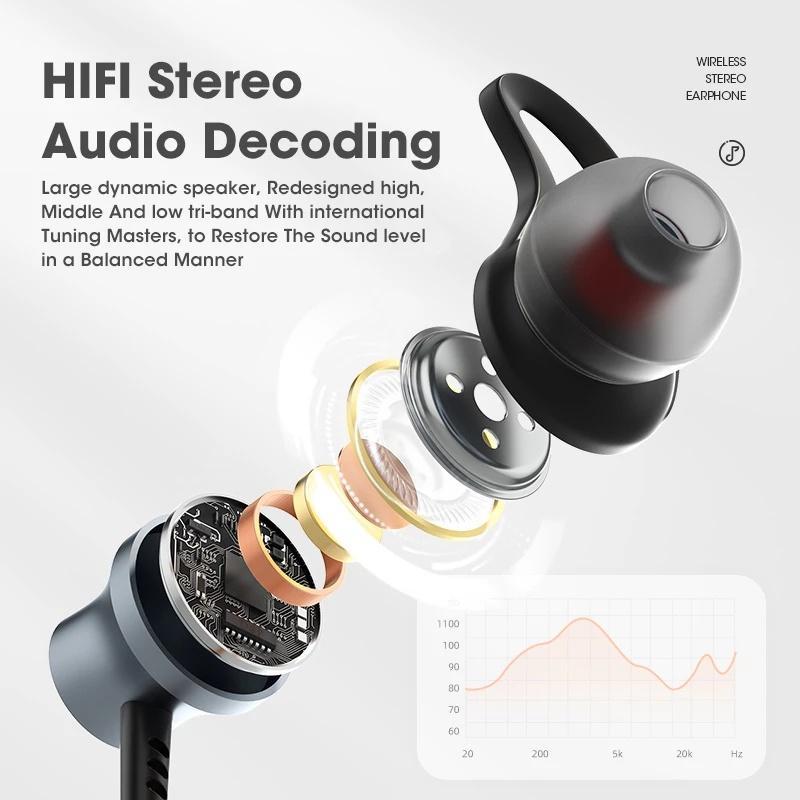 Tai nghe bluetooth không dây TZUZL mới kiểu dáng thể thao tích hợp mic đeo cổ tiện dụng