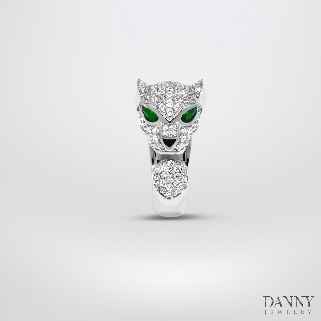 Nhẫn Danny Jewelry Bạc Thổ Nhĩ Kỳ Xi Rhodium Đính Đá CZ & Đá Zircon Biểu Tượng Con Báo N0002TNK