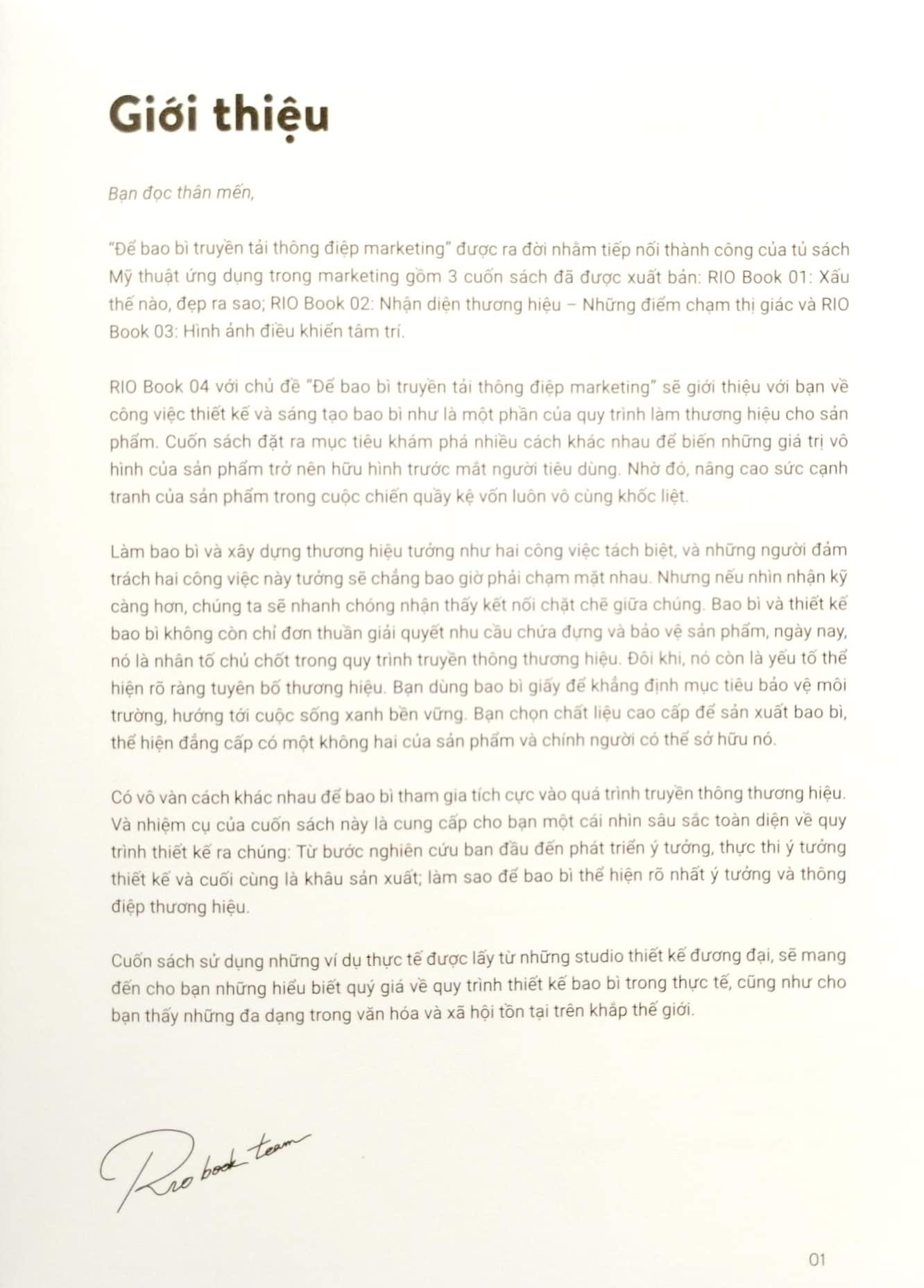 Rio Book No.4 - Để Bao Bì Truyền Tải Thông Điệp Marketing - Bí Kíp Tăng Lợi Thế Cạnh Tranh Cho Sản Phẩm Thương Mại