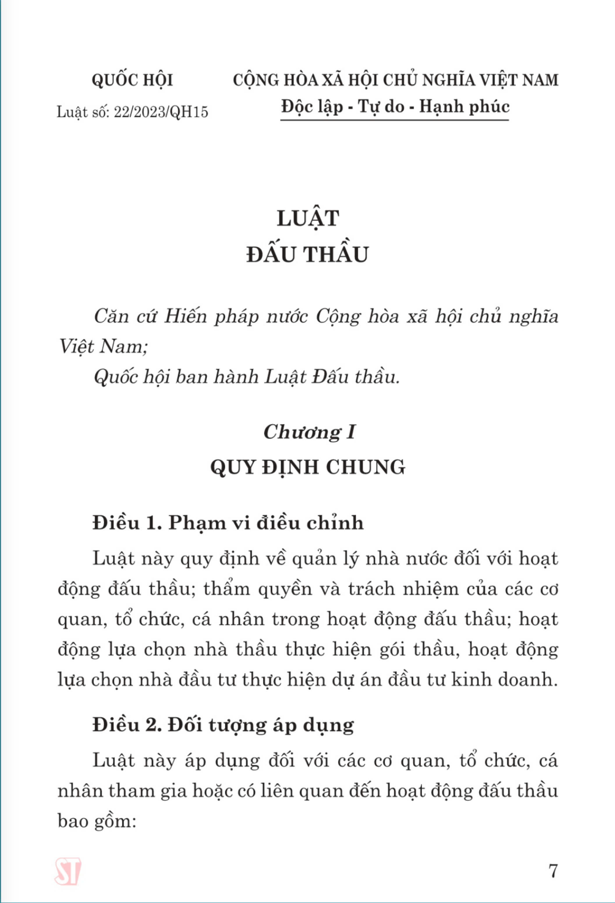 Luật đấu thầu (bản in 2024)