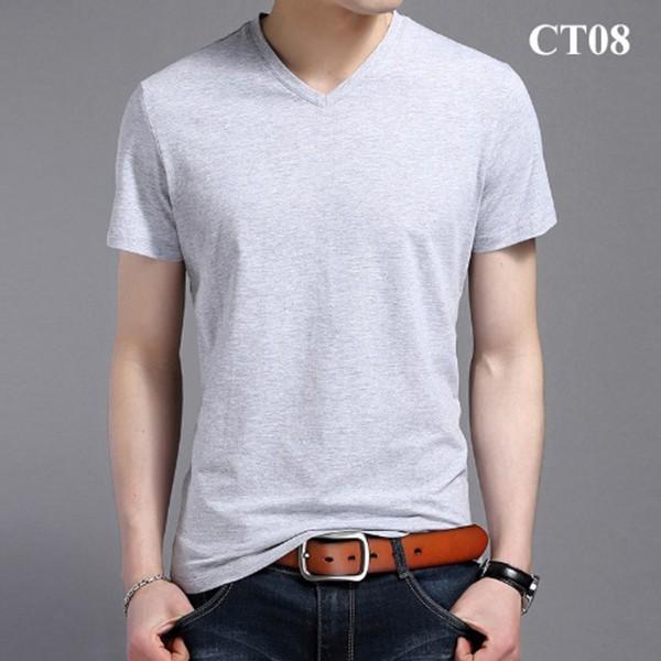 Hình ảnh ️️ Áo thun nam tay ngắn cổ tim vải cotton mềm mịn Nhiều màu dáng body thời trang