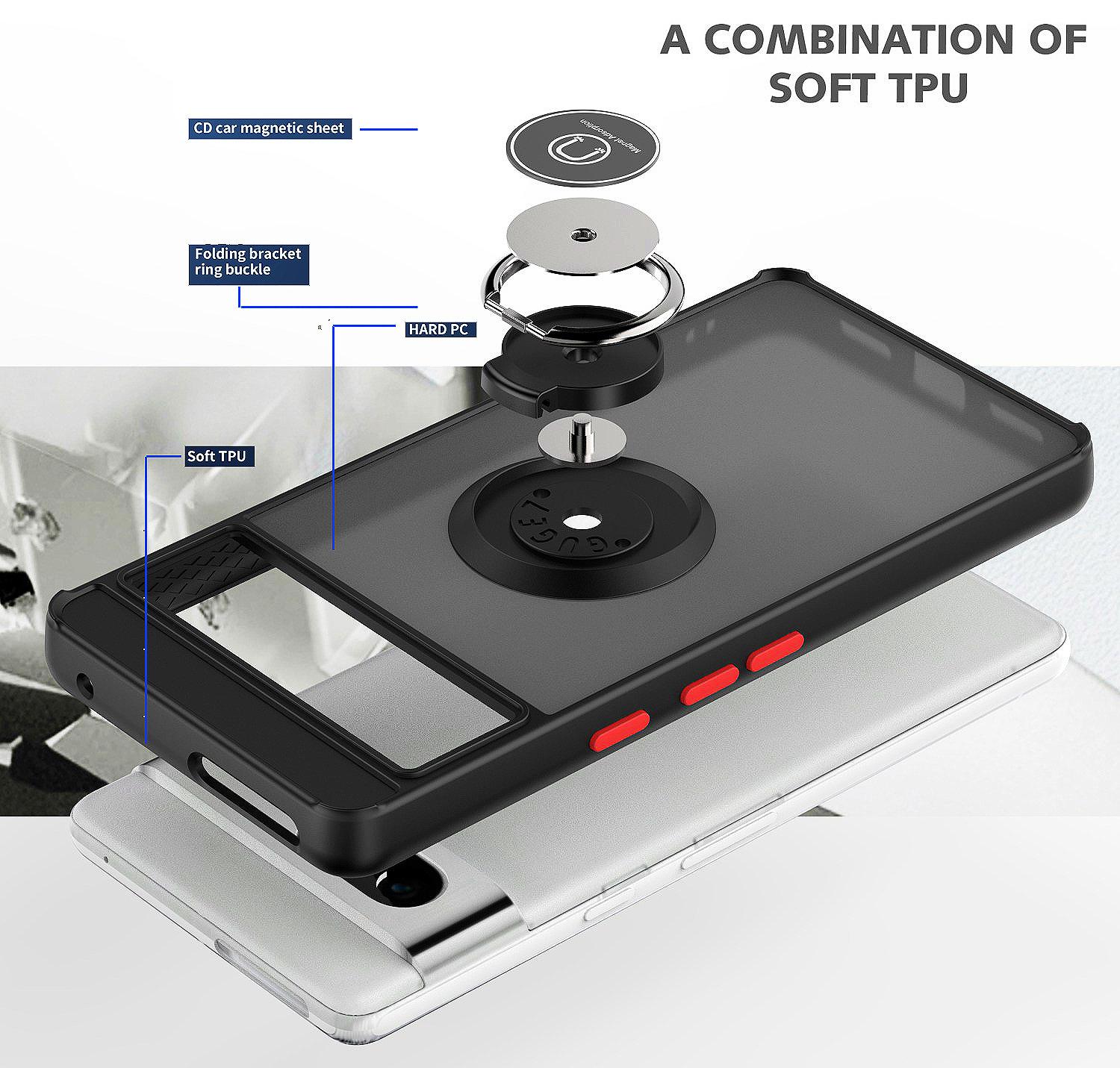 Giao hàng nhanh Qiying thế hệ 1 phù hợp với vỏ điện thoại di động có cảm giác da mờ Google Pixel 7 Giá đỡ hút từ tính GOO Pixel 6Pro