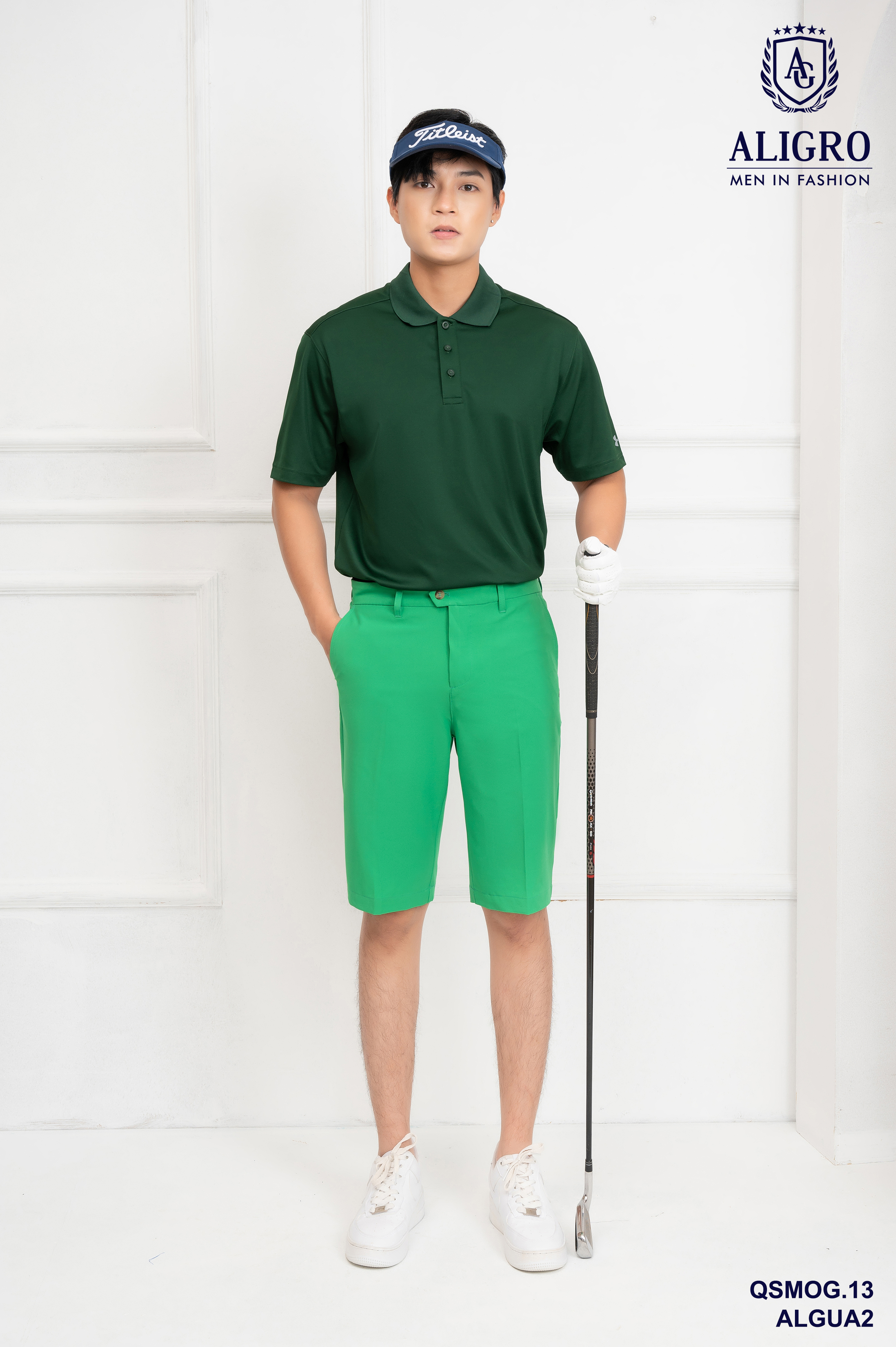 Quần short golf nam ALIGRO nhiều màu chất vải co giãn chống nhăn cực tốt, thoáng khí, thấm hút tốt QSMOG.13