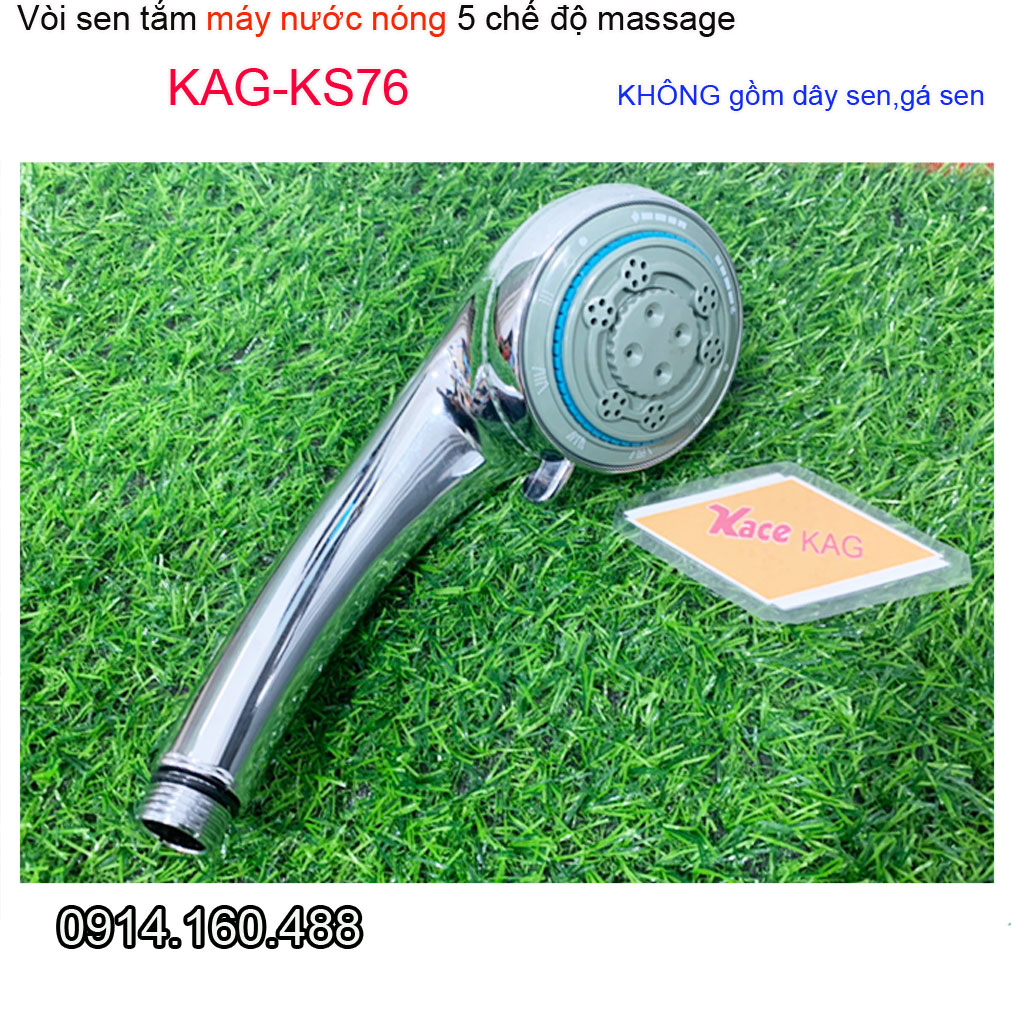 vòi sen máy nước nóng trực tiếp KAG-KS76 ( không dây sen) vòi hoa sen chuyên dùng cho máy nước nóng 5 chế độ tia nước mạnh