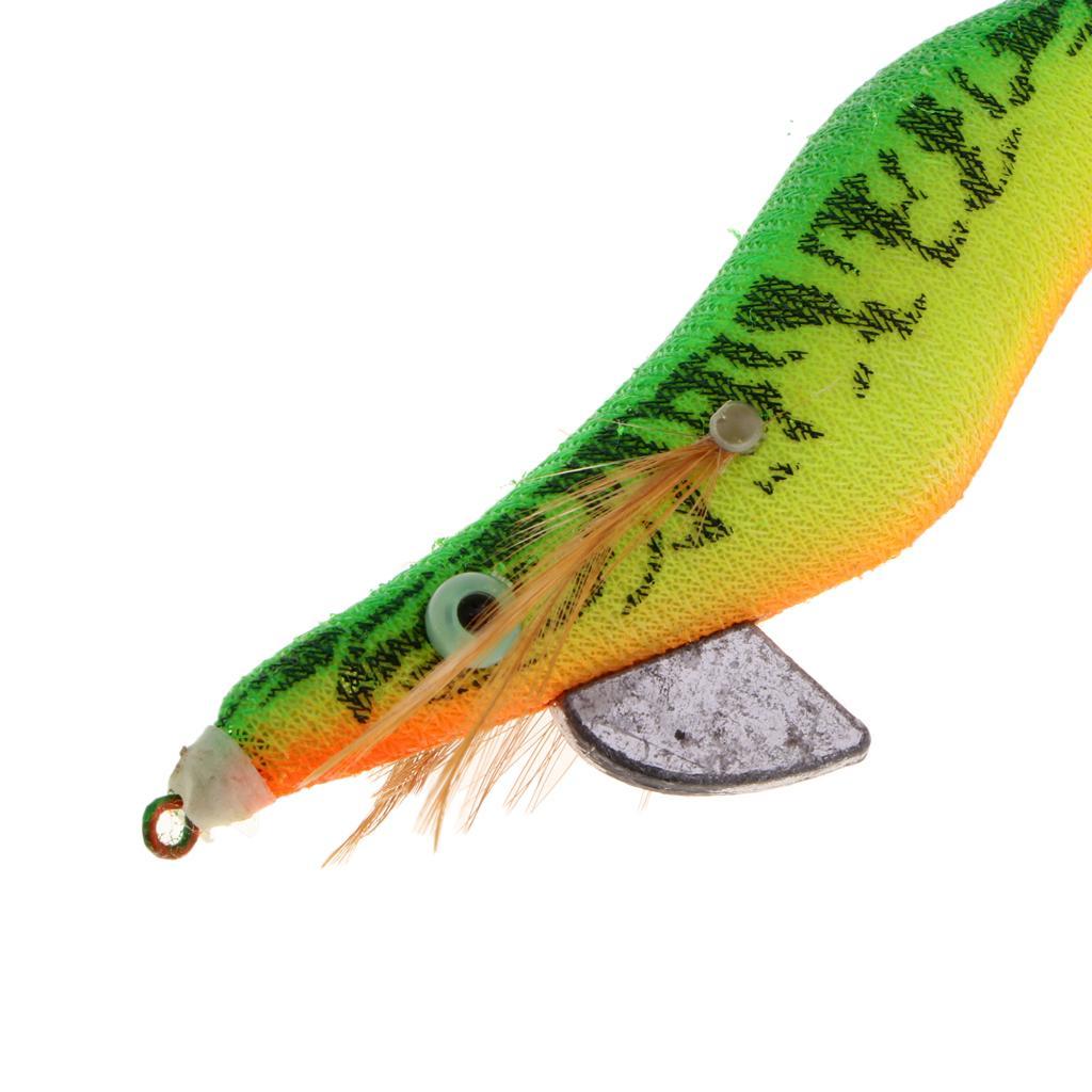2-4pack 3.0# Squid Jigs Luminous Fishing Lures Artificial Baits Shrimp Color A