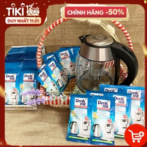 [Nhập khẩu Đức] Set 2 Gói khử cặn bình nước 25gx2, DENKMIT Entkalker schnell (2 x 25 g), 50 g