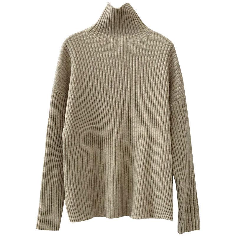 Mục nhiều màu thuận lợi nhất! Bạn cần mặc riêng để mặc bên trong Áo len sọc đơn giản, mềm mại, thân thiện với da, cổ cao, mỏng và có sọc.