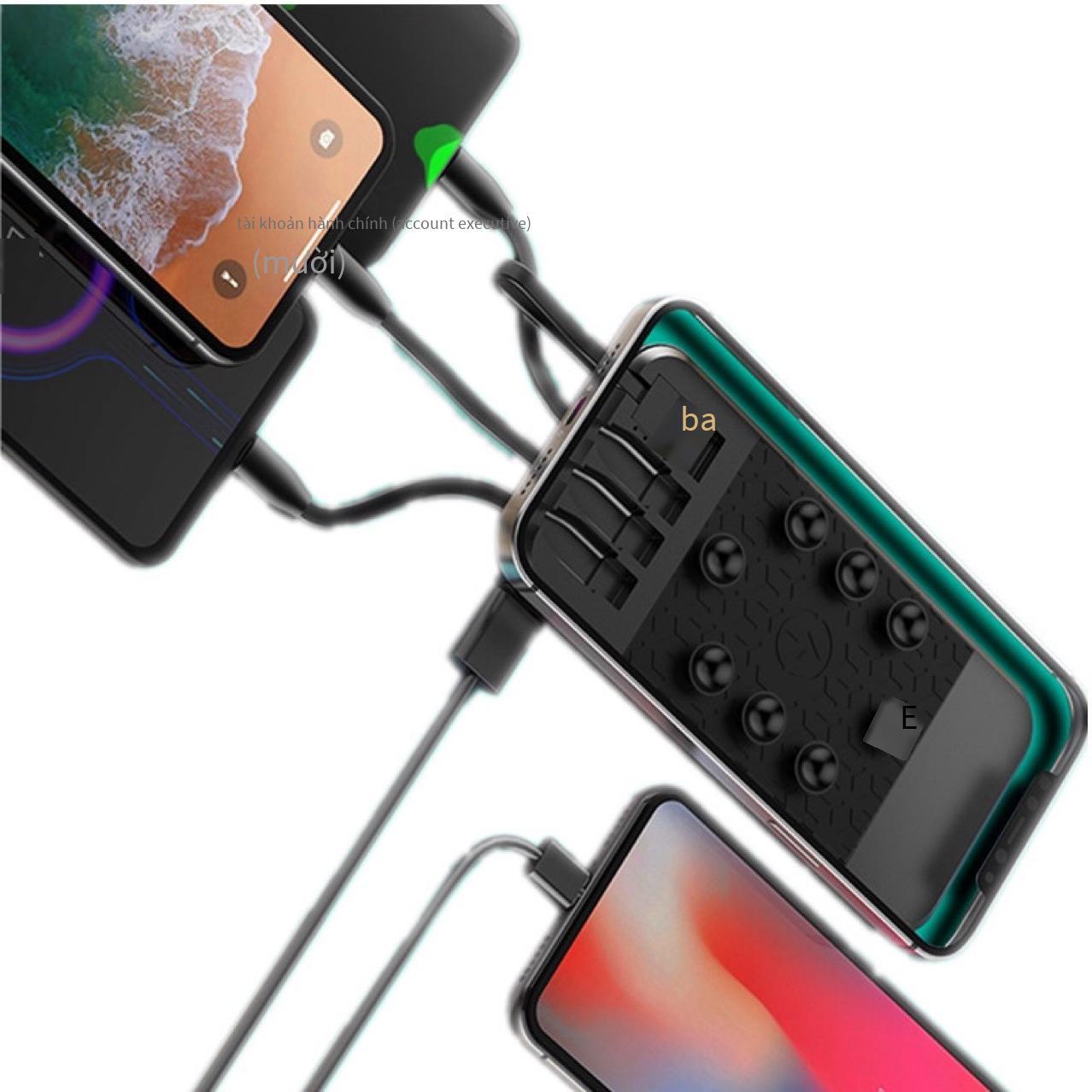 Cốc hút dòng khép kín theo phong cách mới nhất 20000 mAh nguồn điện di động di động giá đỡ điện thoại di động di động sạc bốn dây kho báu