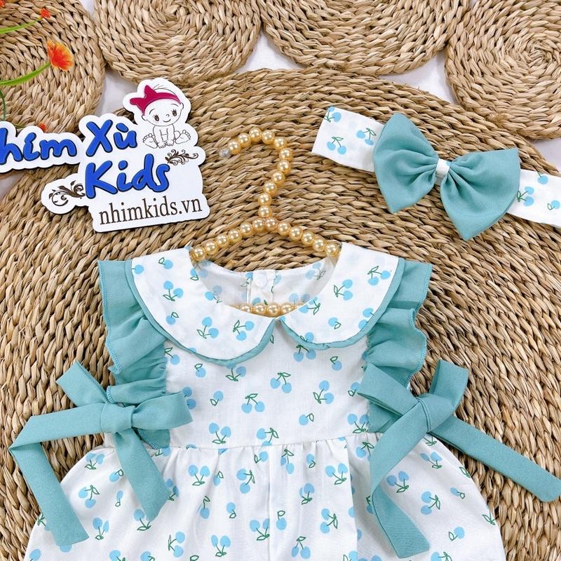 [3-12kg] Body 2 Dây Thỏ Xanh NHÍM XÙ KIDS Cho Bé Gái Sơ Sinh, Đầy Tháng, Thôi Nôi, Sinh Nhật B093