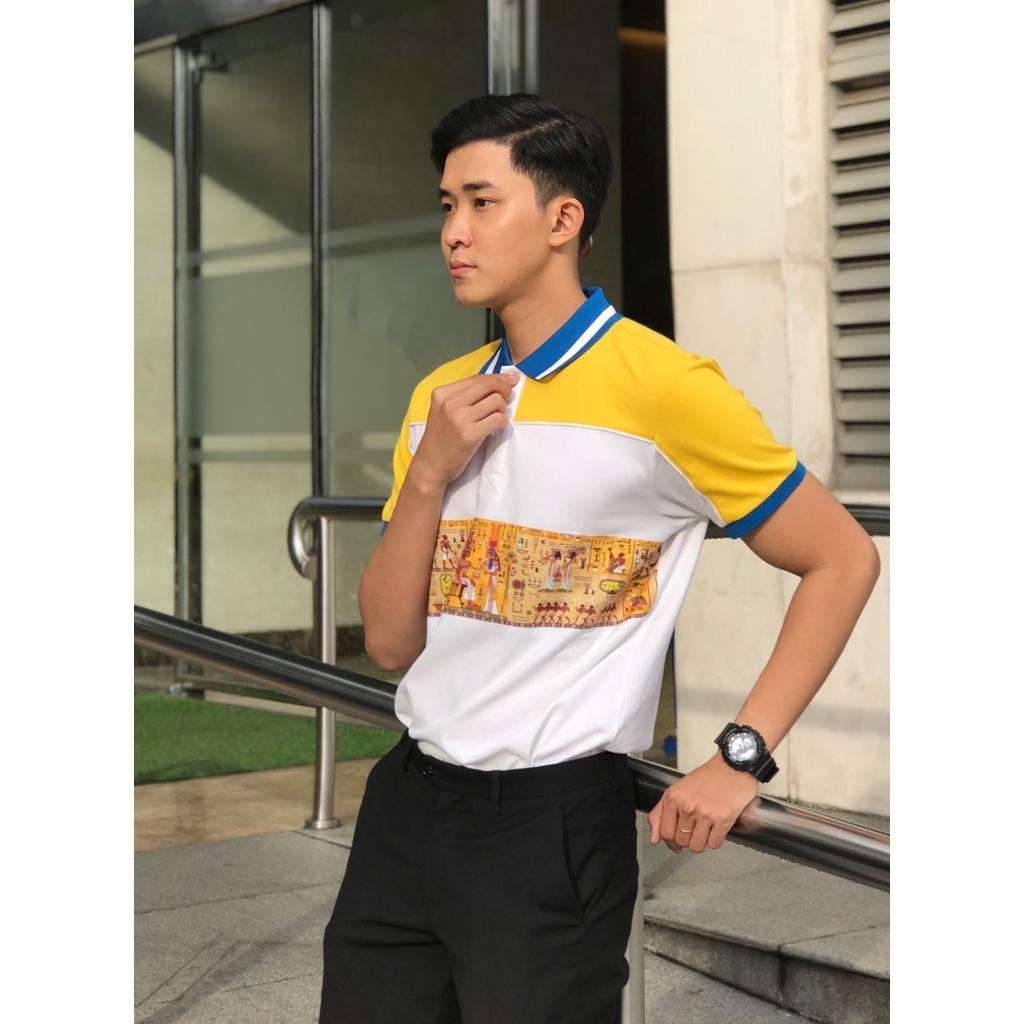 Áo polo nam ai cập cổ bẻ in hình 2d,vải CVC,thun cao cấp chuẩn form,thiết kế sang trọng lịch lãm AREMI - APL0001