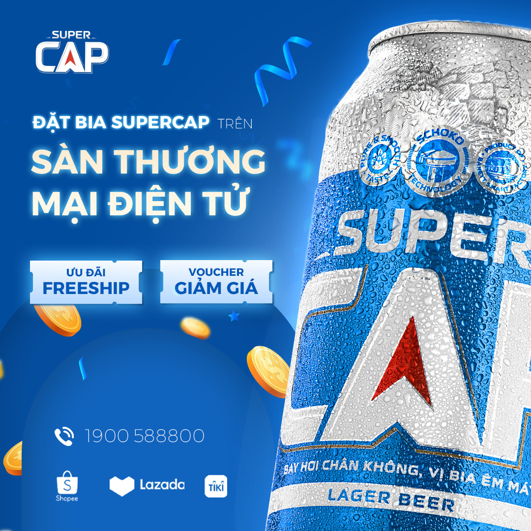 Bia lon SUPER CAP - combo 2 thùng (24 lon 330ml)