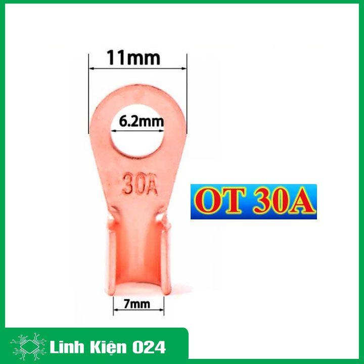 Cos dây điện đồng đỏ OT 5A-100A, cốt bấm nối dây điện, bắt bình ắc quy xe đạp điện, xe máy, loa âm thanh (1 chiếc)