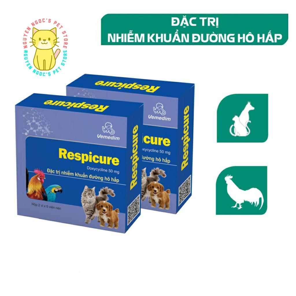 Repiscure Vemedim - Viên uống ngăn ngừa và hỗ trợ điều trị nhiễm khuẩn đường hô hấp cho chó mèo