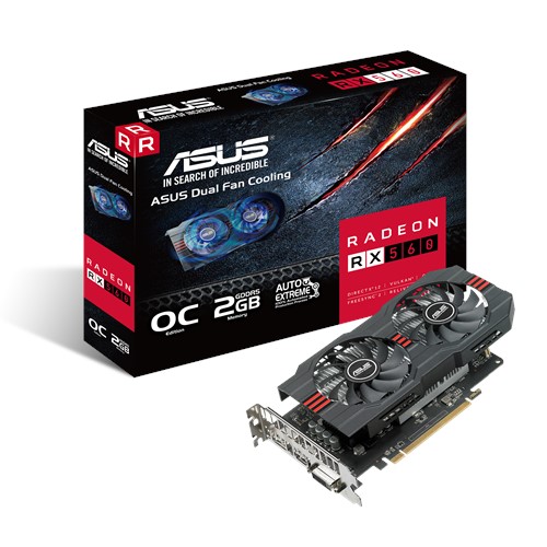 Card đồ họa VGA ASUS RX560-O2G / GDDR5 2GB 128-bit - Hàng Chính Hãng