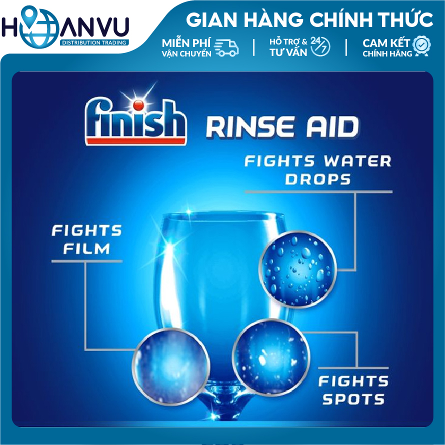 Nước làm bóng chén Fin ish Jet-Dry Ultra Rinse Aid Dishwasher Rinse 946ml
