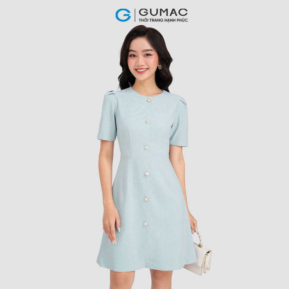 Đầm basic phối ngọc GUMAC DD03032