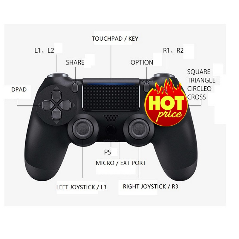 Gamepad Tay Game Không dây Bluetooth PS.4 cho máy tính - điện thoại - máy game Console