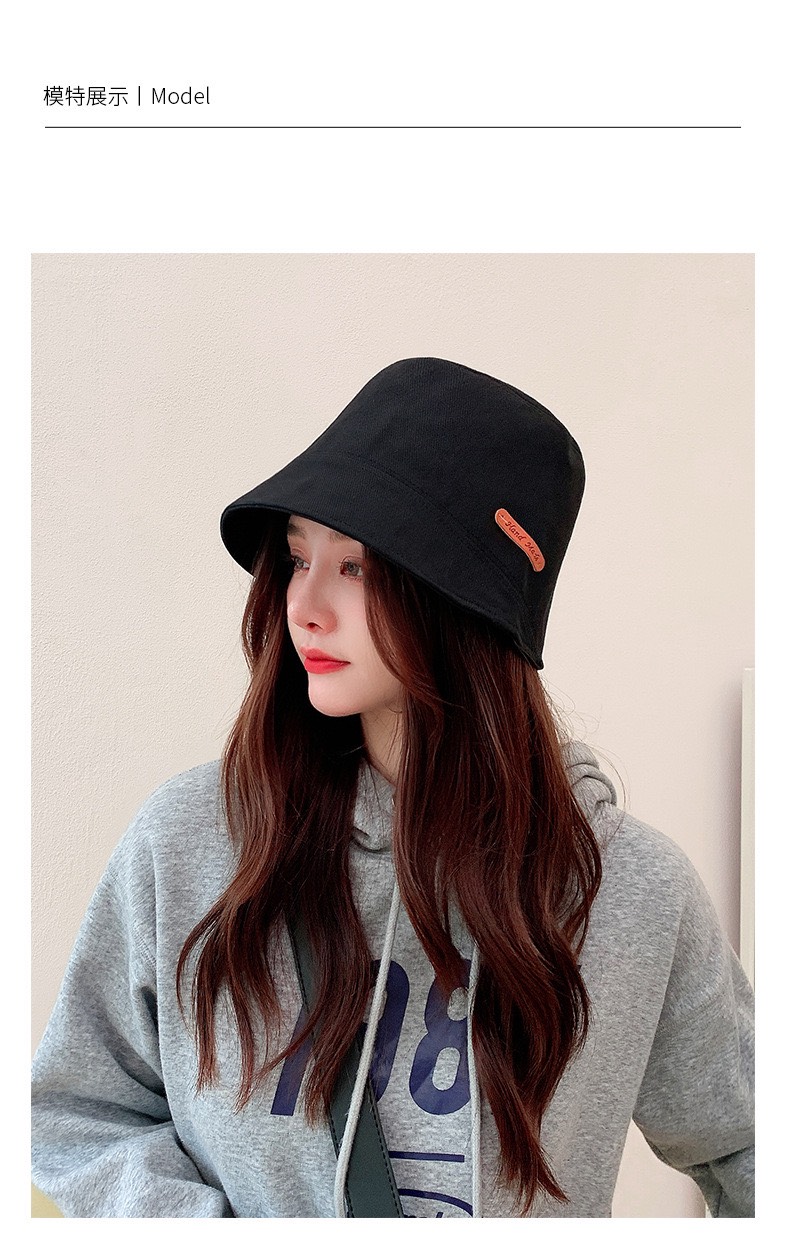 mũ bucket Hàn Quốc gắn logo màu đen, Nón nam nữ hàng chuẩn đẹp