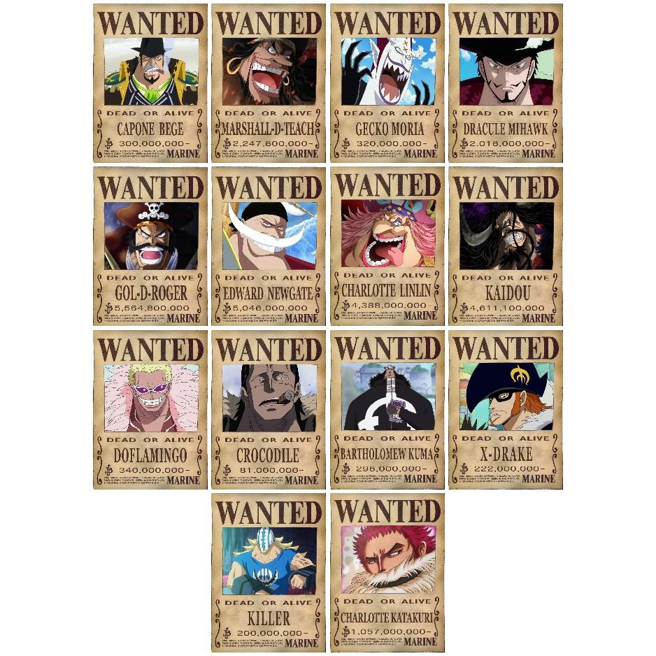 Combo 30 tấm truy nã hải tặc Onepiece wanted poster loại dày