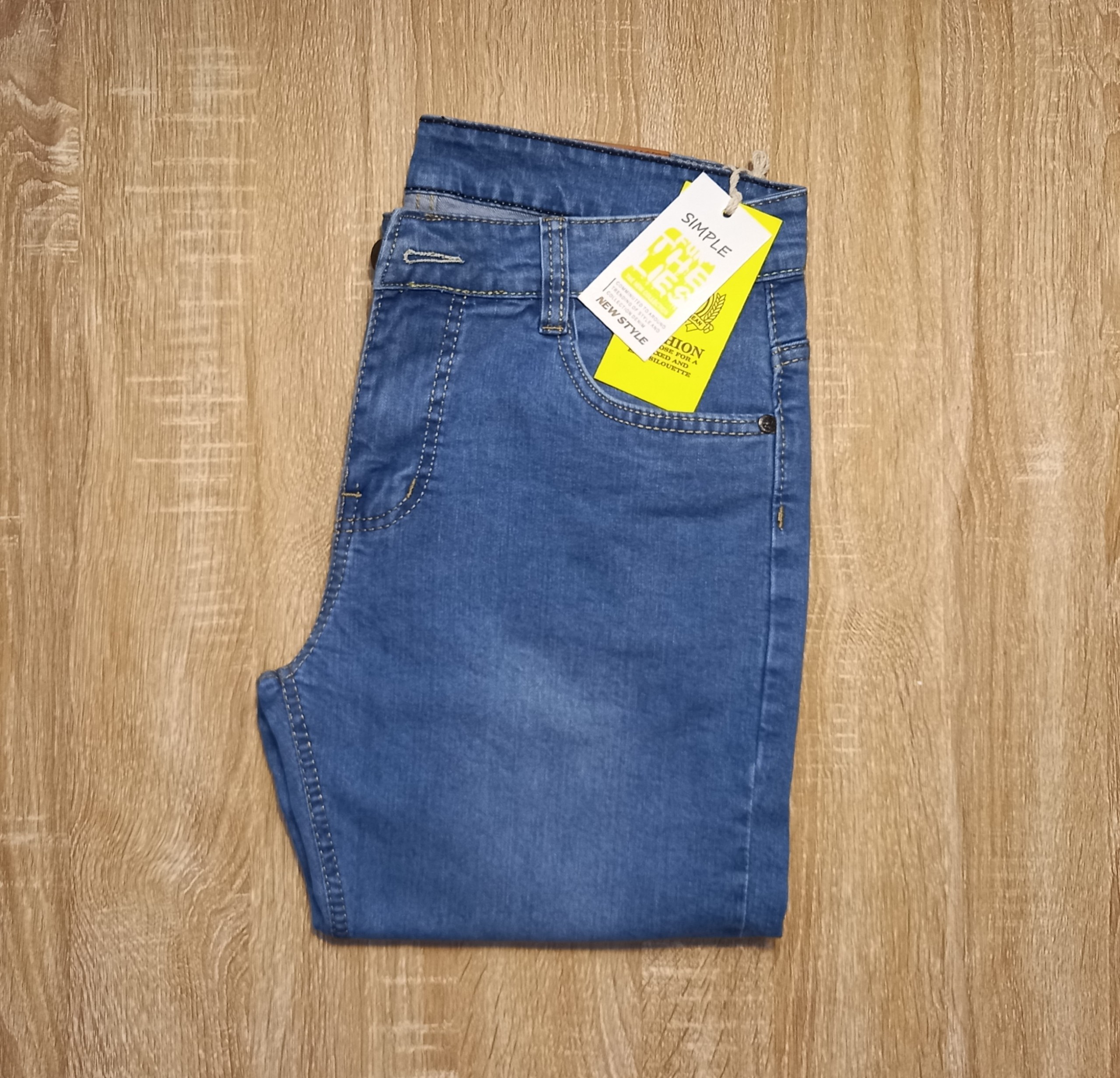 Quần jean nam co giãn dáng đẹp màu xanh biển mẫu mới jean nam co gian