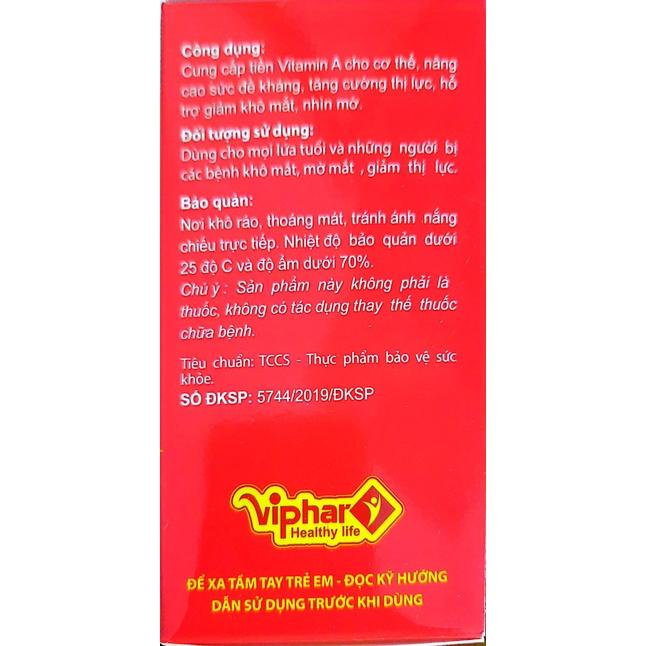 Viên uống bổ mắt dầu gấc Viphar - Lọ 100 viên