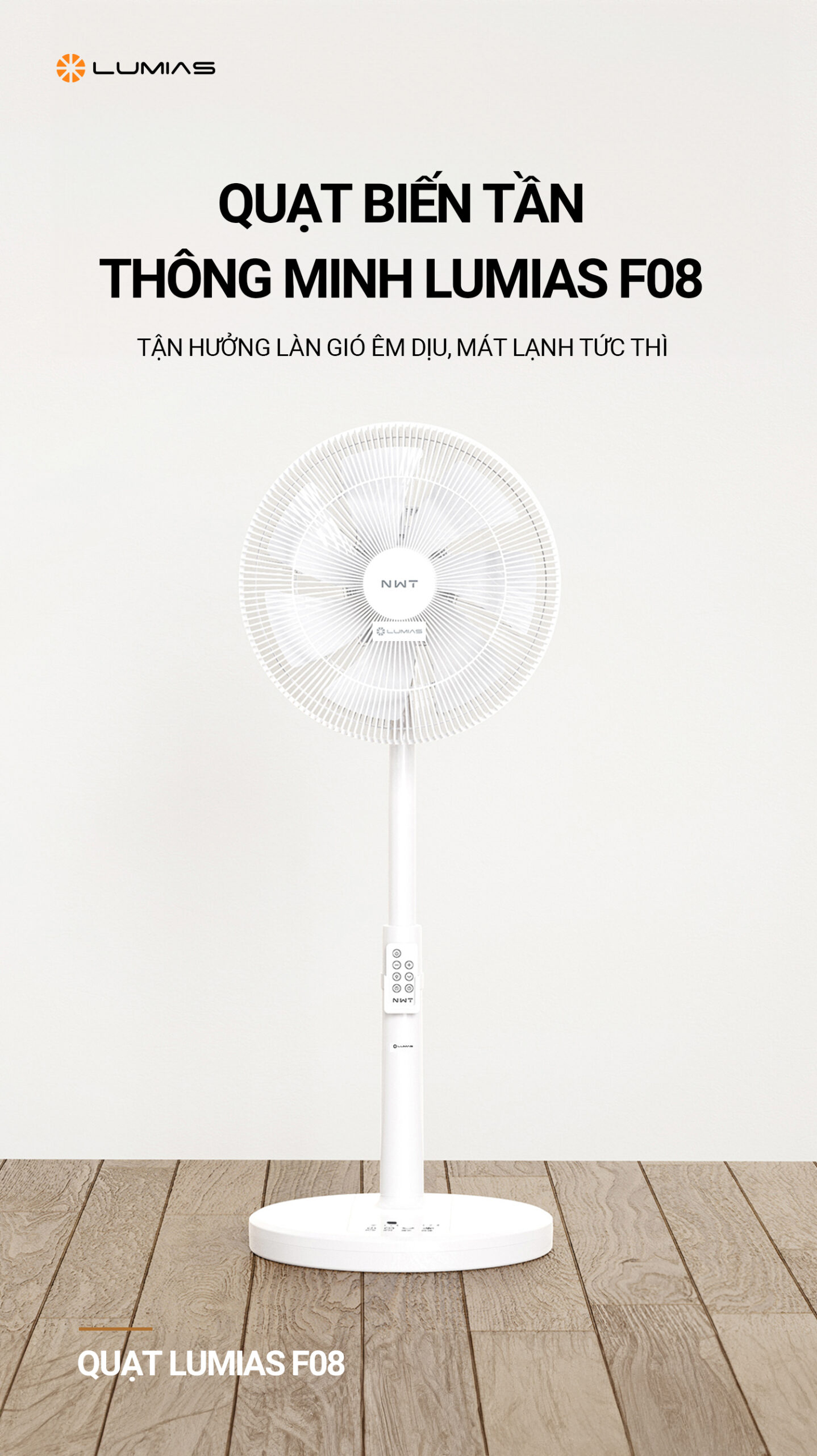 Quạt điện biến tần Lumias F08 Hàng chính hãng