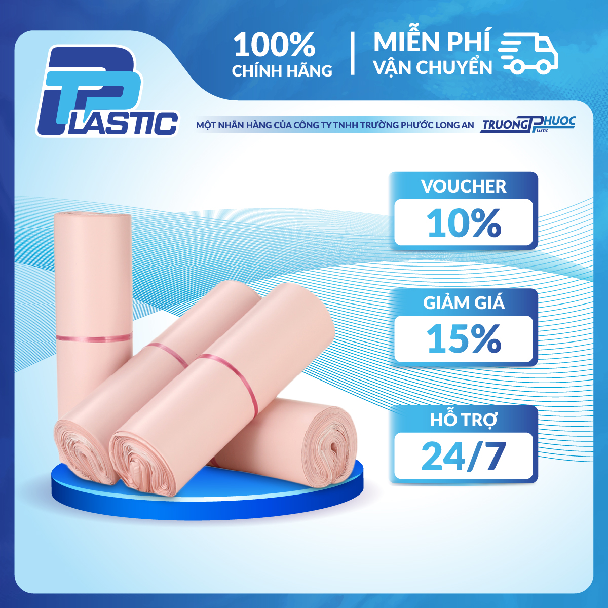 Túi PP Nhựa - Cuộn 50 Túi niêm phong gói hàng  TP Plastic - Mail Bags